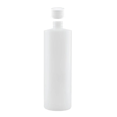 Kitchee 1x 500ml Ntural HDPE Round Bottle + 28/410 Caps - Empty Plastic Food Storage