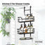 Kitchee 3 Tier Shower Caddy Over Door Bathroom Hanging Shelf Storage Rack Black