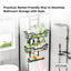 Kitchee 3 Tier Shower Caddy Over Door Bathroom Hanging Shelf Storage Rack Black