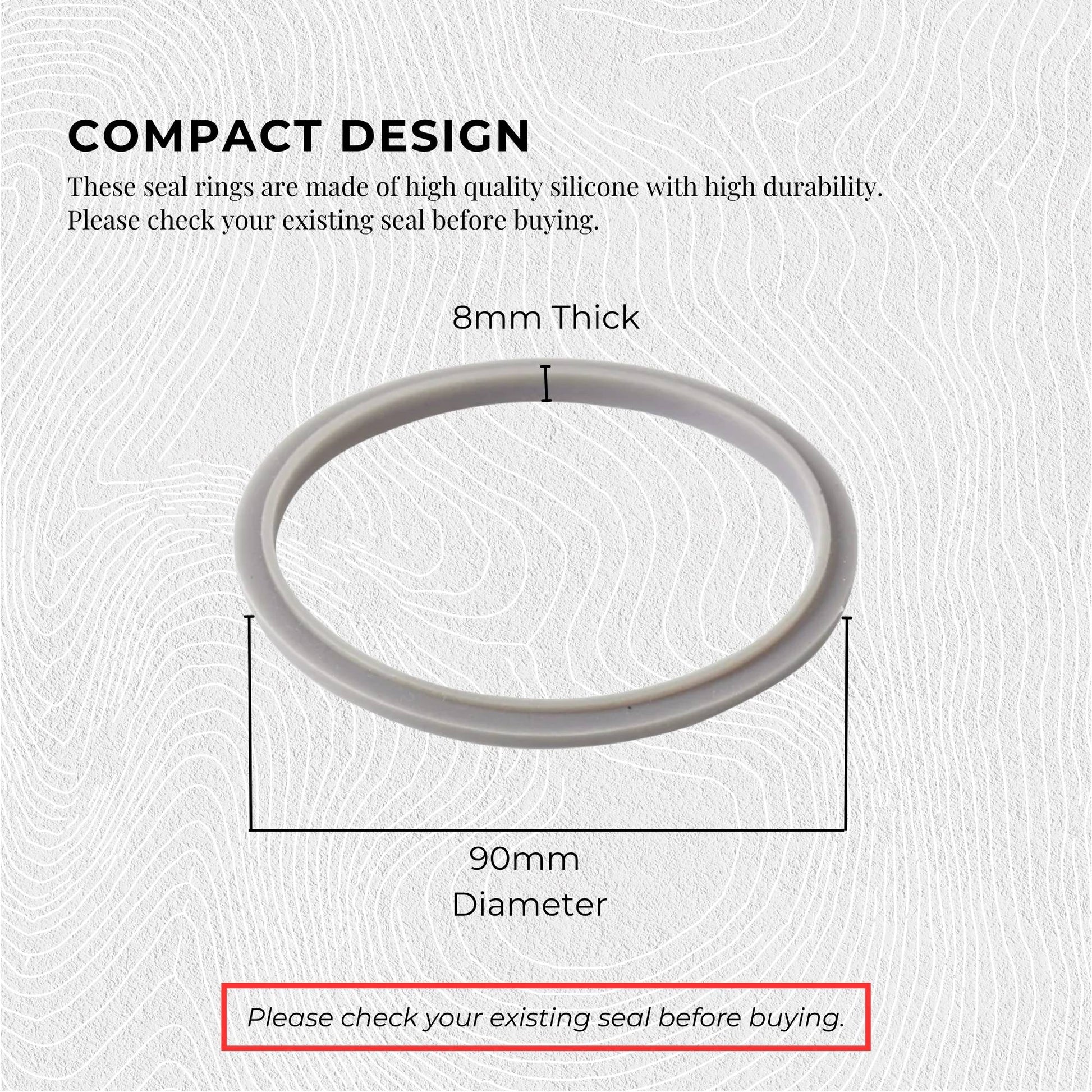 Kitchee 3x Grey Gasket Seal Ring For Nutribullet Model 600 900 1200W 90mm