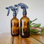 Kitchee 5 x 500ml Amber Glass Spray Bottle + Trigger Spray Screw Lid Bulk