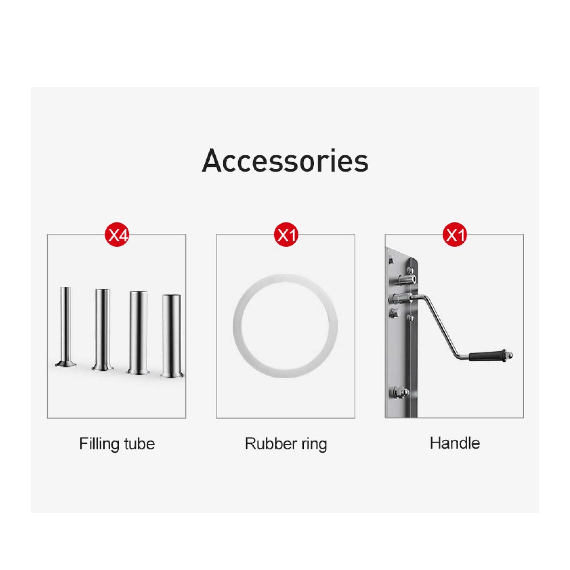 Kitchee 7L Manual Horizontal Sausage Filler - Stainless Stuffer Meat Press Machine