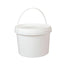 Kitchee Bulk 10x 2L Plastic Buckets + Lids - Empty White With Handle Small Pail