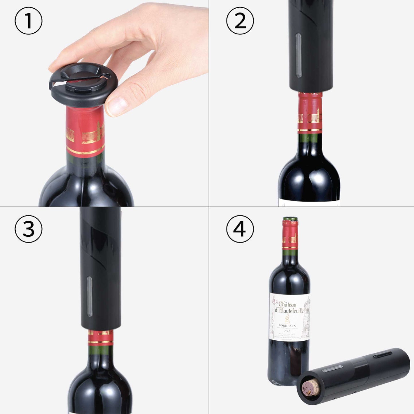 Kitchee Electric Wine Bottle Opener - Automatic Cordless Corkscrew Tool