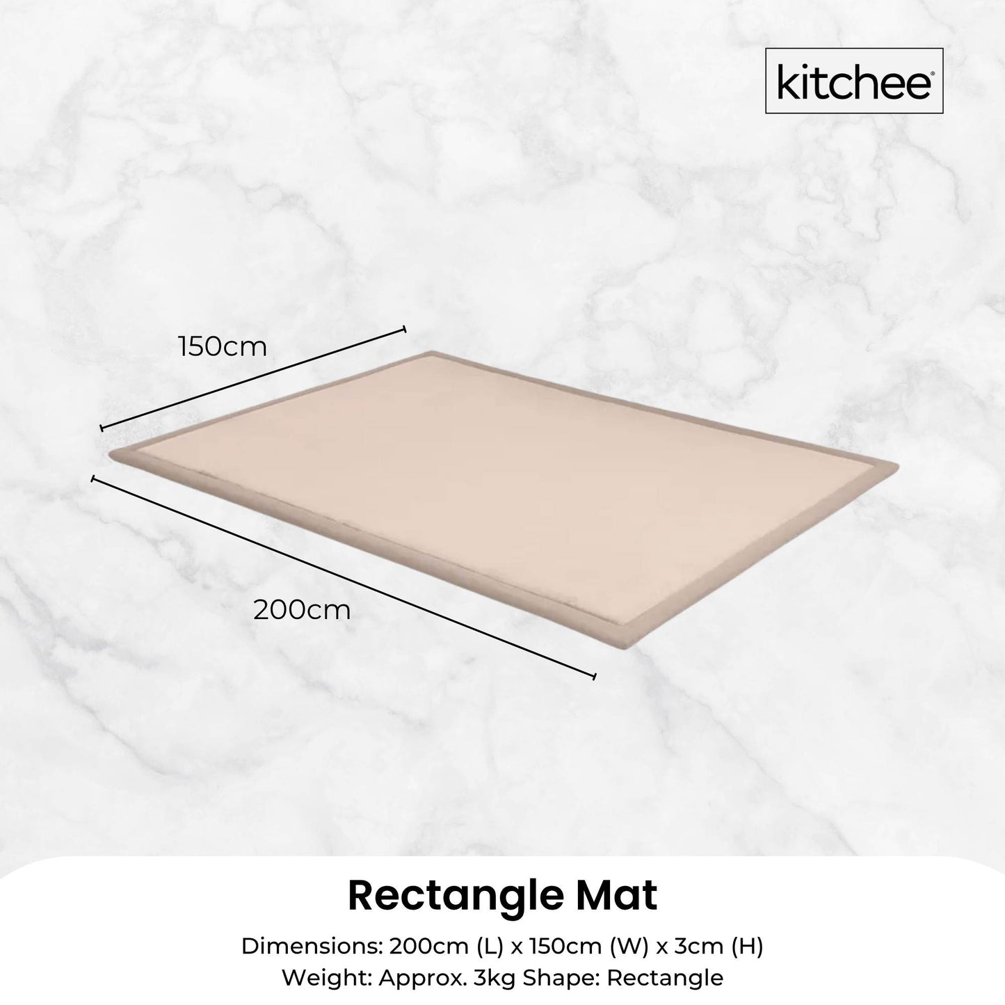 Kitchee Foam Floor Mat - Padded Thick Deep Soft Tatami Style Rug Cream