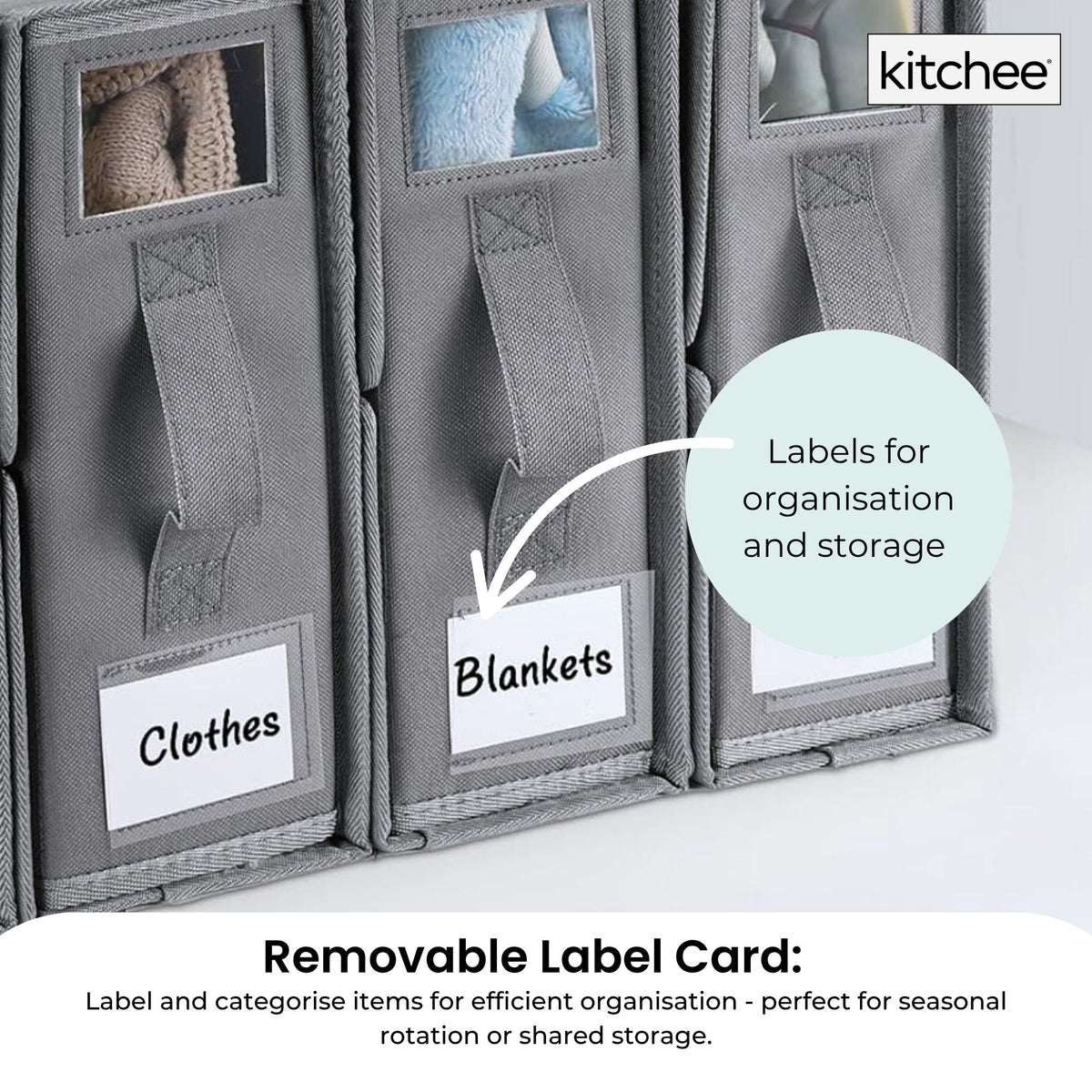 Kitchee Foldable Bed Sheet Storage Box - Linen + Closet Organiser Grey