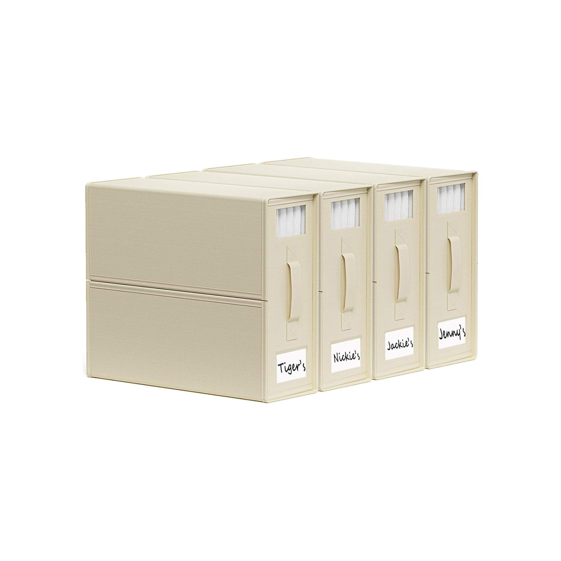 Kitchee Foldable Bed Sheet Storage Boxes - Linen Blanket and Closet Organiser Beige