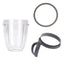 Kitchee For Nutribullet Short Cup + Holder Lip Ring + Grey Seal for 900 600