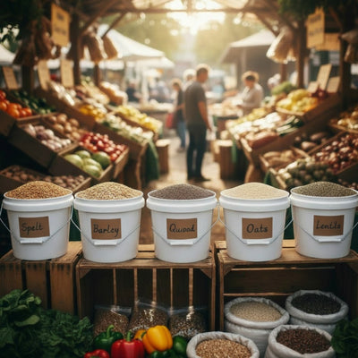 Kitchee Plastic White Buckets Handle + Lids - 2L 5L 10L - Small and Large Pail