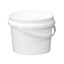 Kitchee Plastic White Buckets Handle + Lid - 2L 5L 10L Small Med Large Tubs