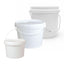 Kitchee Plastic White Buckets Handle + Lid - 2L 5L 10L Small Med Large Tubs