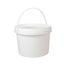 Kitchee Plastic White Buckets Handle + Lids - 2L 5L 10L - Small and Large Pail