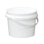 Kitchee Plastic White Buckets Handle + Lids - 2L 5L 10L - Small and Large Pail