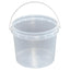 Kitchee Plastic White Buckets Handle + Lids - 2L 5L 10L - Small and Large Pail