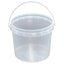 Kitchee Plastic White Buckets Handle + Lids - 2L 5L 10L - Small and Large Pail