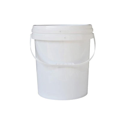 Kitchee Plastic White Buckets Handle + Lids - 2L 5L 10L - Small and Large Pail