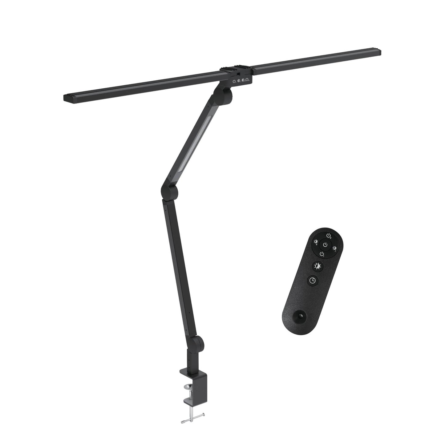 Kitchee Tri-Fold LED Desk Lamp with Clamp - Swinging Arm Eye-Care Dimmable Light