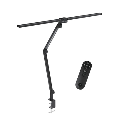 Kitchee Tri-Fold LED Desk Lamp with Clamp - Swinging Arm Eye-Care Dimmable Light