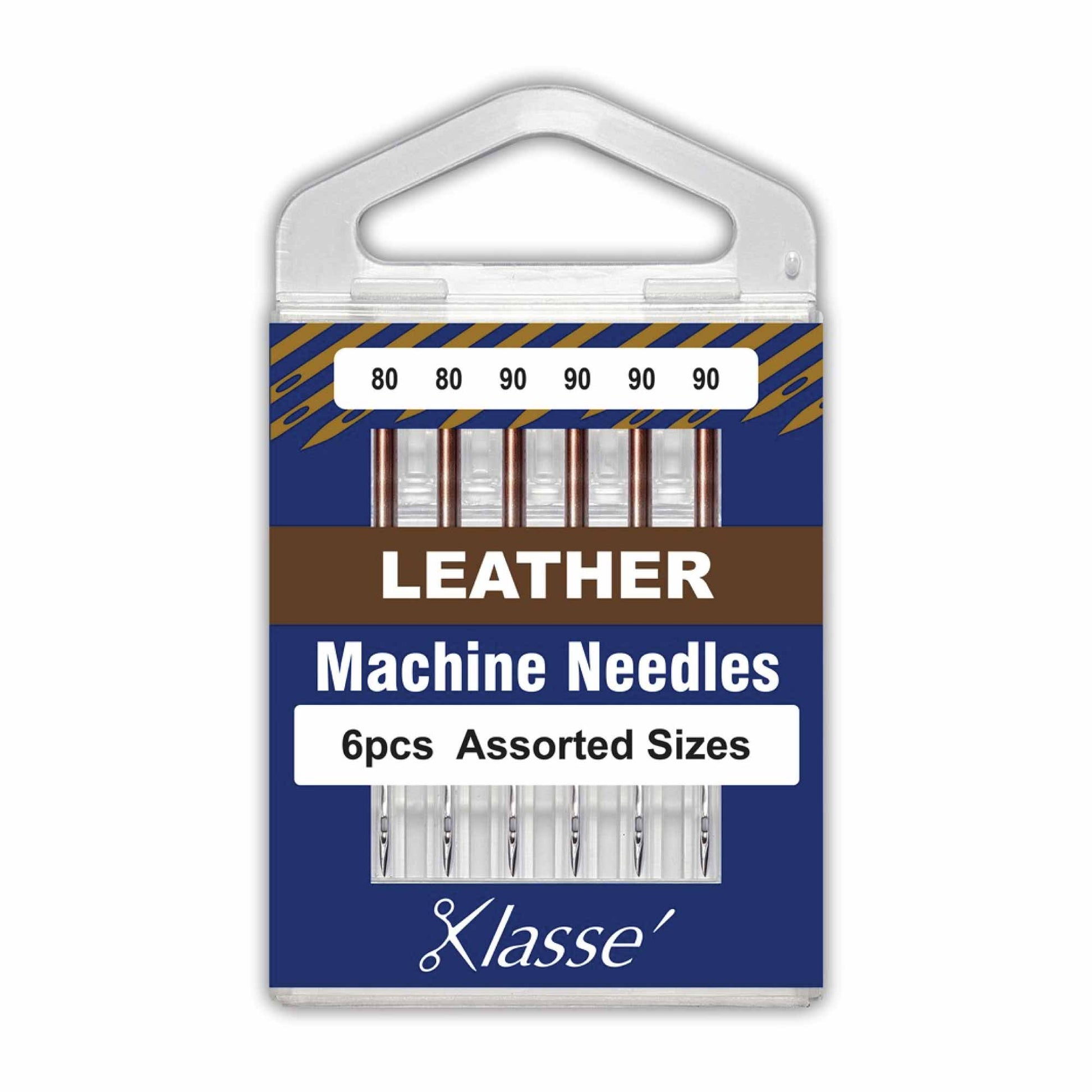 Klasse 80/90 Leather Sewing Machine Needles Assorted Sizes 6 Pack Chisel Point