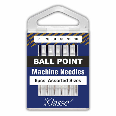 Klasse Ball Point Sewing Machine Needles 6 Pack Assorted Sizes 70/80/90