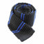 Knitted Black & Royal Blue Striped Patterned Neck Tie