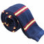 Knitted Navy, Yellow & Maroon Striped Patterned Neck Tie