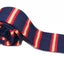 Knitted Navy, Yellow & Red Striped Patterned Neck Tie