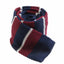 Knitted Thick Maroon, Navy & Grey Striped Patterned Neck Tie