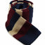 Knitted Thick Striped Navy, Latte & Maroon Striped Patterned Neck Tie