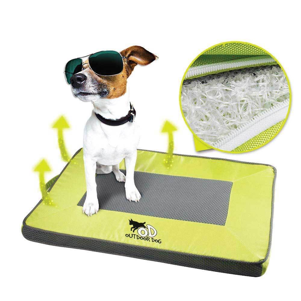 L Outdoor Dog Mat Quick Dry - Green Pet Cooling Pads Outside Mattress AFP