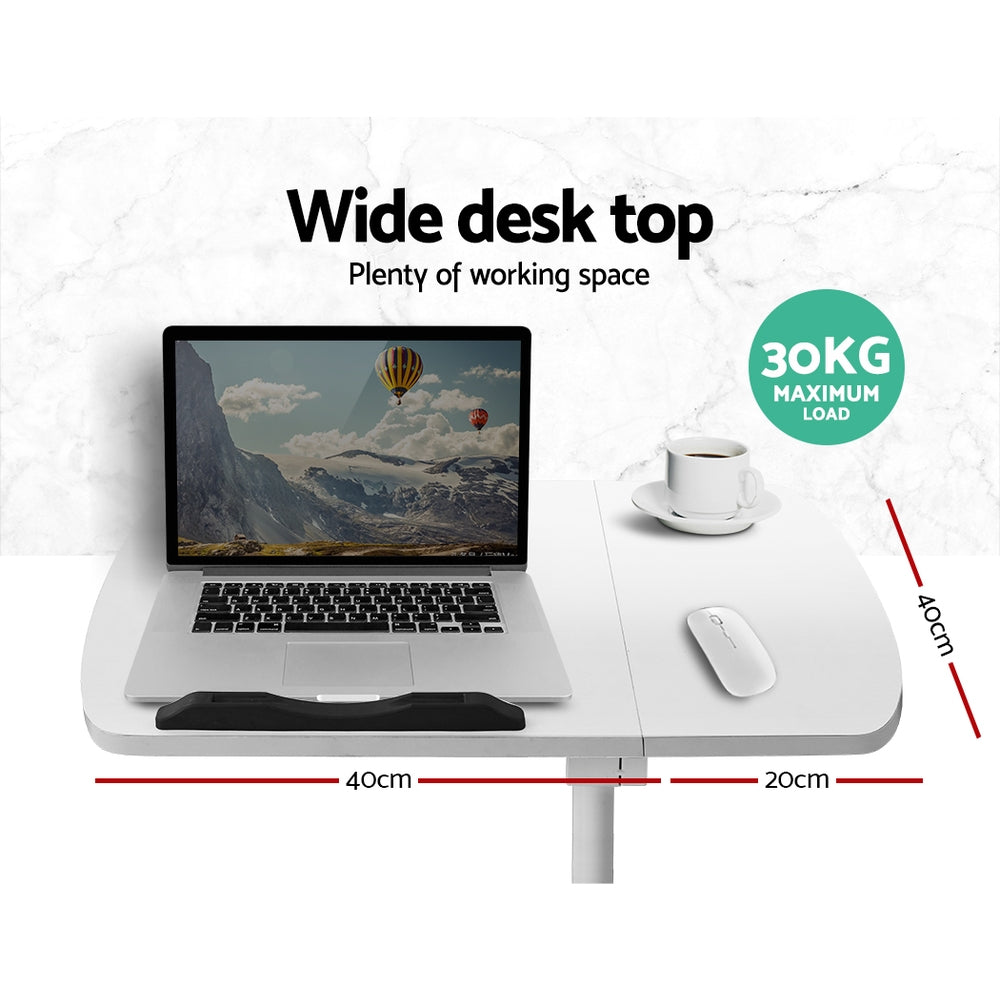 Artiss Laptop Table Desk Adjustable Stand - White