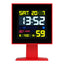 Newgate Monolith Lcd Alarm Clock Fire Engine Red