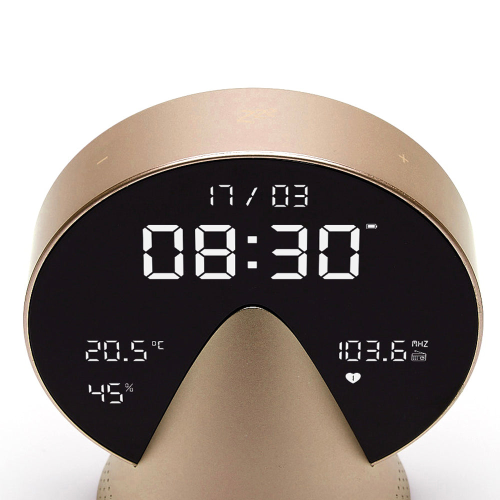 Lexon Conic Radio Alarm Clock With Fm & Built-In Bluetooth Speaker - Gold