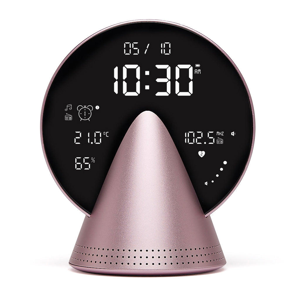 Lexon Conic Radio Alarm Clock With Fm & Built-In Bluetooth Speaker - Pink