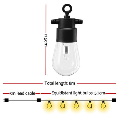 Gardeon RGB Smart Festoon Lights Outdoor LED String Lights Waterproof WiFi APP