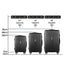 Wanderlite 3 Set Luggage 20-24-28 Inch Suitcase with TSA Lock Carry On Hard Shell Travel Luggage Organiser Case Black