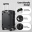 Wanderlite 2pcs Trunk Luggage Suitcase Travel Carry On TSA Lock 12" 20" Black