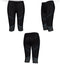 Ladies Womens Black Pink Blue 3/4 Compression Leggings Gym Pants Running Skins