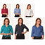 Ladies Womens Cooldry 3/4 Sleeve Business Work Dress Red Blue White Casual Shirt