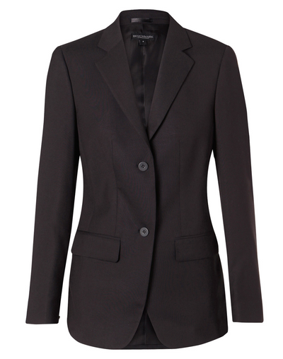 Ladies Womens Polyester Viscose Stretch Two Button Mid Length Business Jacket