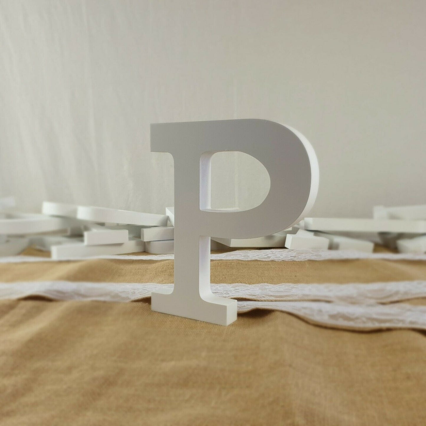 Large Wooden Letters White 23cm Alphabet Letter Wedding Home Birthday Party