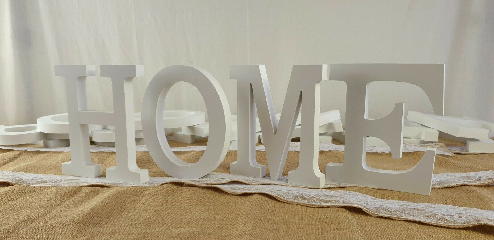 Large Wooden Letters White 23cm Alphabet Letter Wedding Home Birthday Party