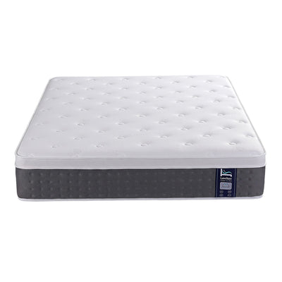 Levitex King Mattress Lumbar Support, 5-Zone Pocket Springs & 2-Row Hardened Edges for Deep Sleep, Cooling Gel Memory & Egg-Crate Foam