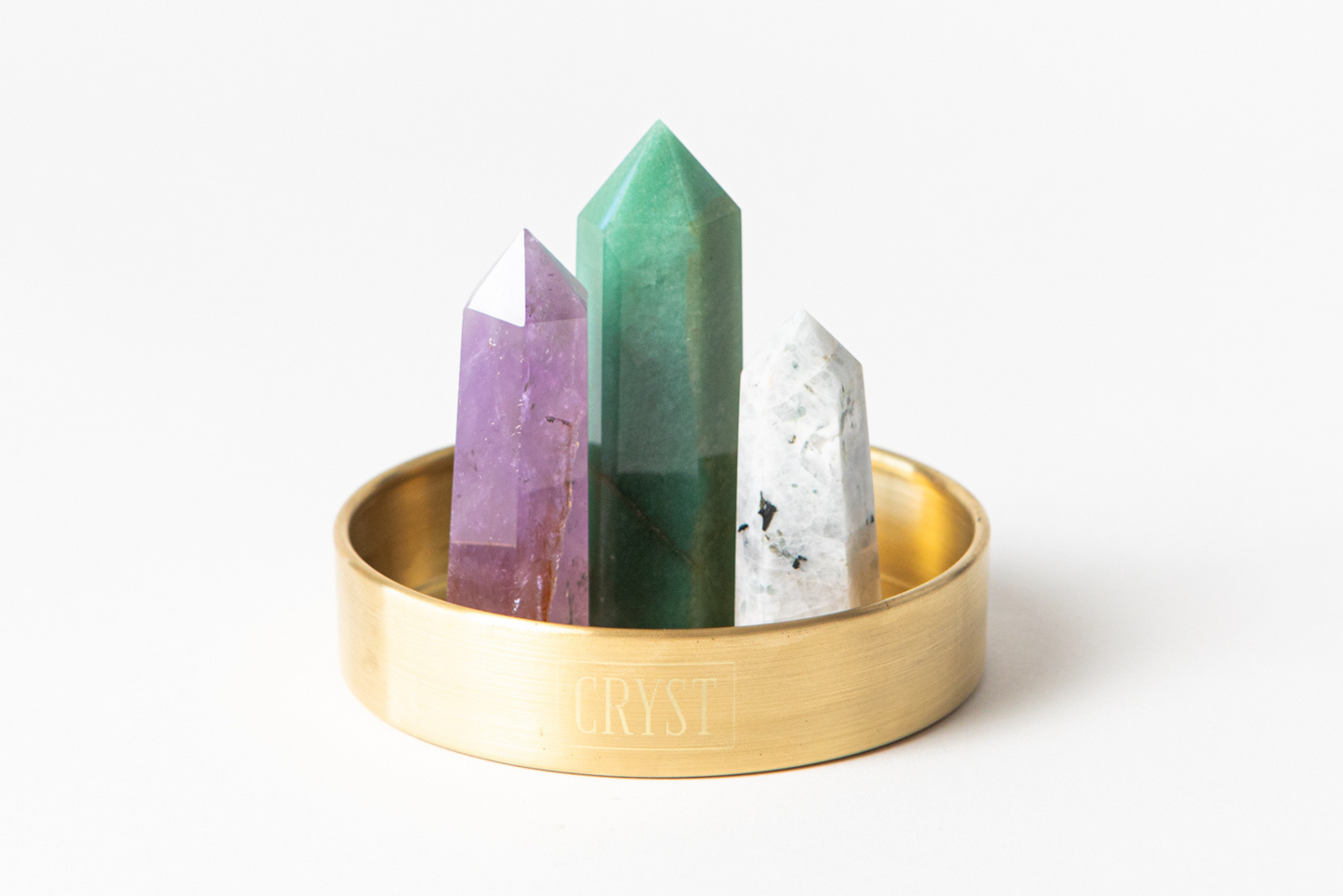 Libra Crystal Trio - Green Aventurine, Ametrine + Rainbow Moonstone