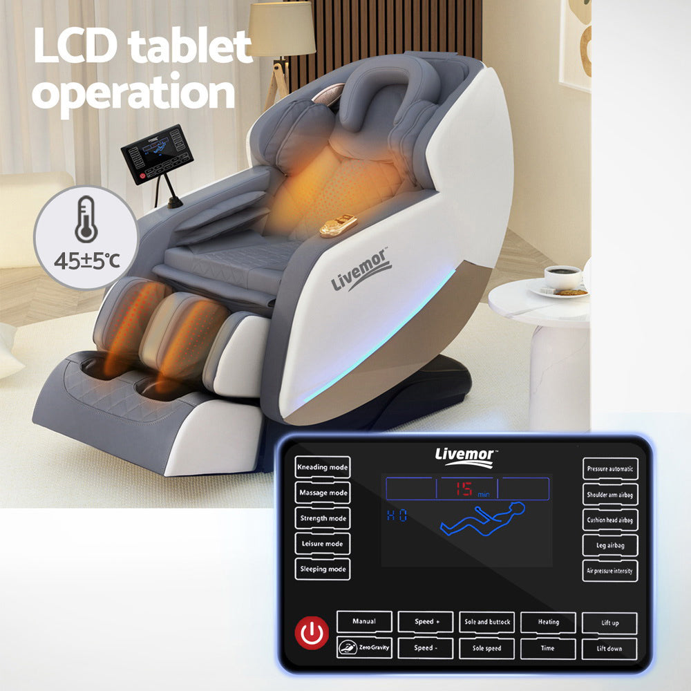 Livemor Beryl Full Body Massage Chair, Airbags Massage, Zero Gravity, with Heat, Electric Recliner