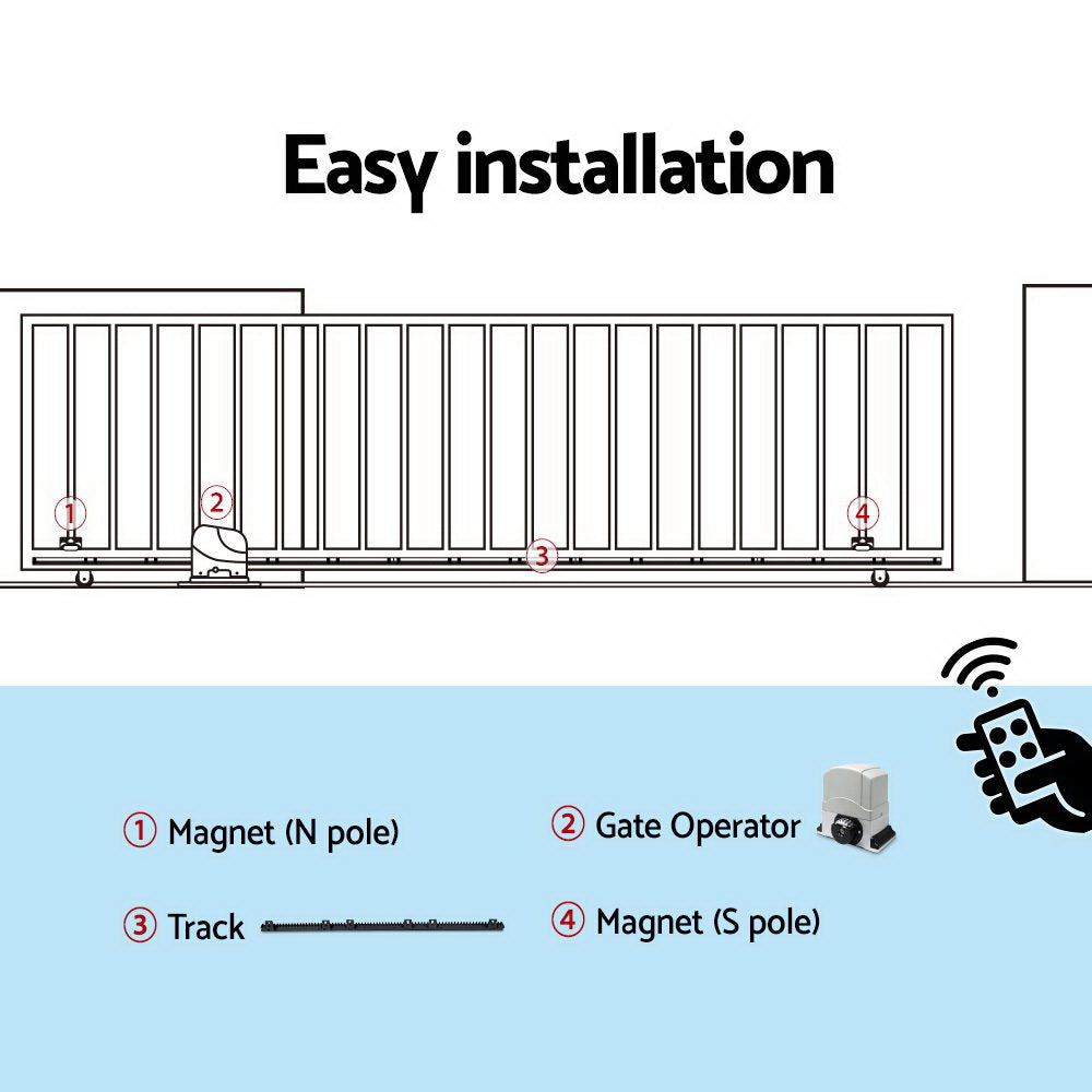 LockMaster Electric Sliding Gate Opener 1200KG 4M
