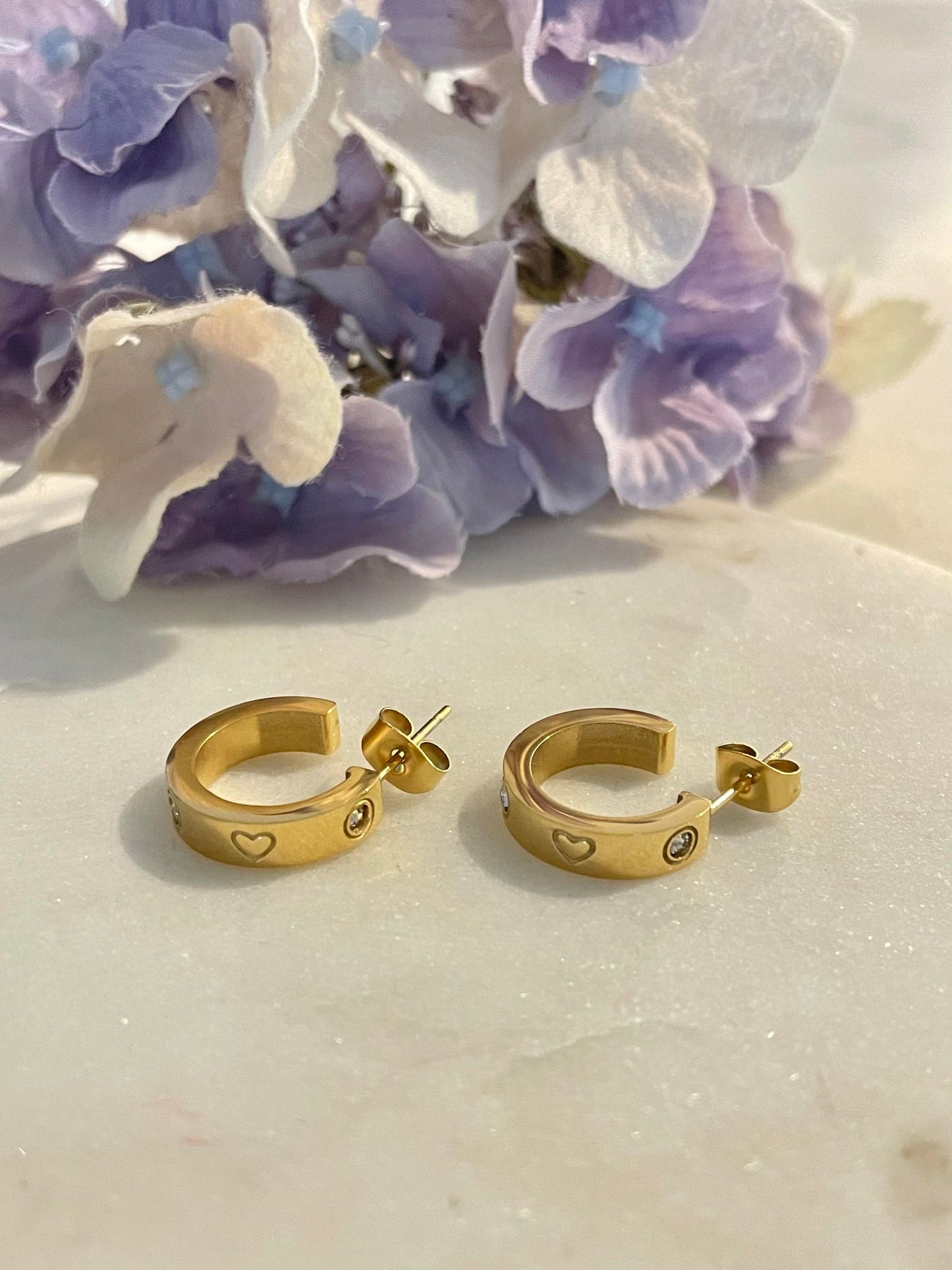 Love my heart gold earrings – Tarnish Proof Jewellery