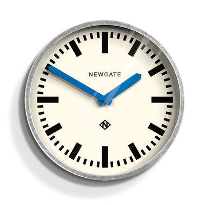 Newgate Luggage Wall Clock Galvanised Blue Hands