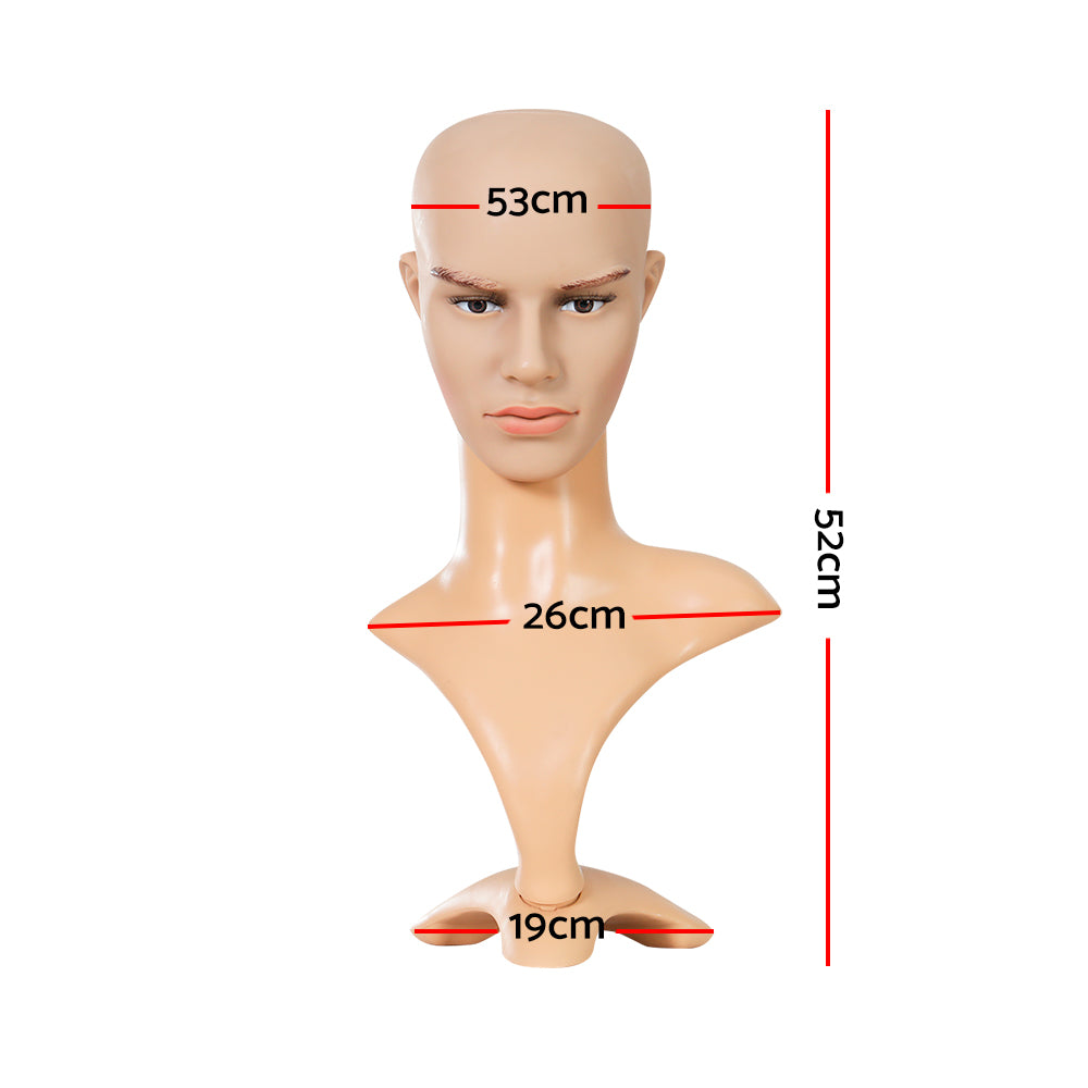 Embellir Male Mannequin Head Dummy Model Display Shop Stand Professional Use