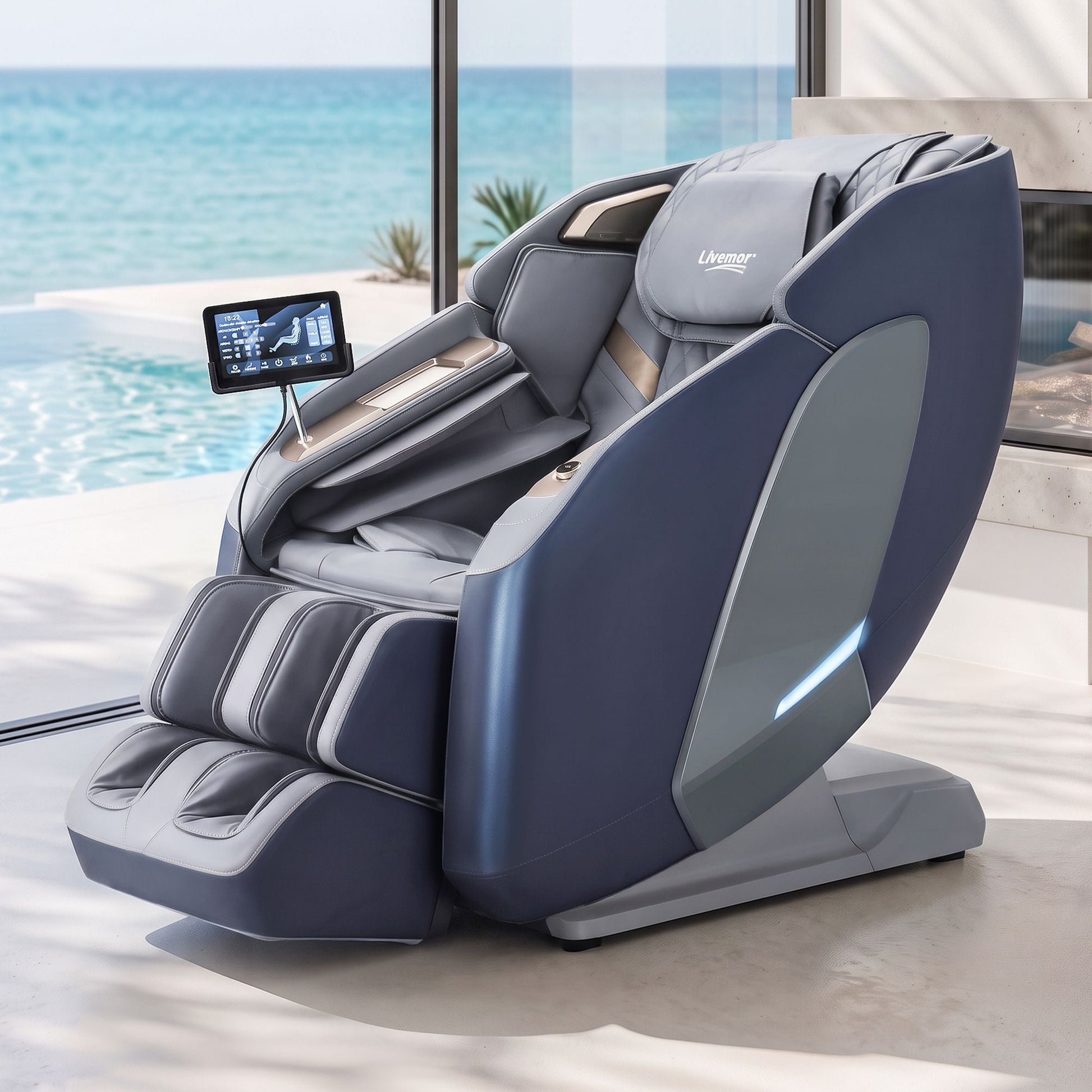 Livemor 4D Massage Chair Double Core SL Track Recliner Full Body Zero Gravity Heat Body Scan Melisa